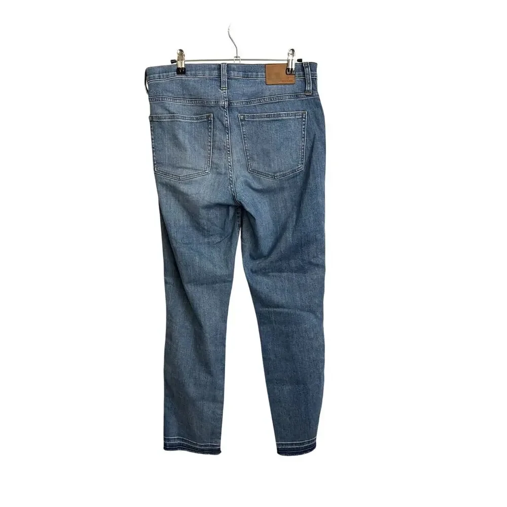 J. Crew Jeans Womens 28 Tall Blue Vintage Straight Distressed Frayed Hem Ankle